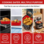 Reusable Airfryer Pan Liner Accessories Silicone Air Fryers Oven Baking Tray Pizza Chicken Airfryer Non-stick Silicone Mould