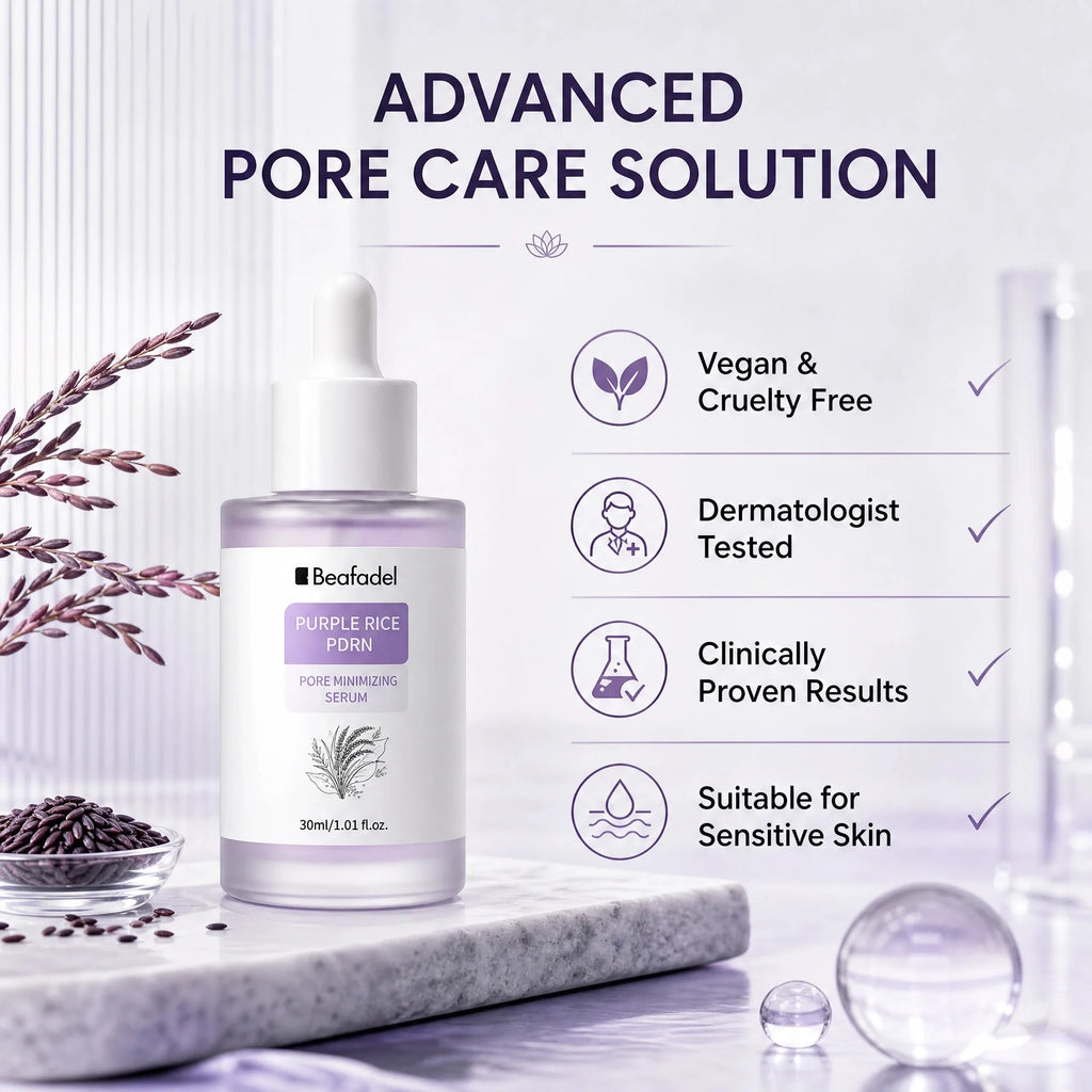 Purple Rice PDRN Serum Vegan Collagen Peptides for Pore Refining Skin Elasticity Niacinamide Glass Skin