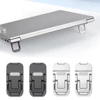 2PCS Mini Foldable Laptop Stand Portable Computer Keyboard Riser with 2 Adjustable Angles Self-Adhesive Invisible Notebook Stand