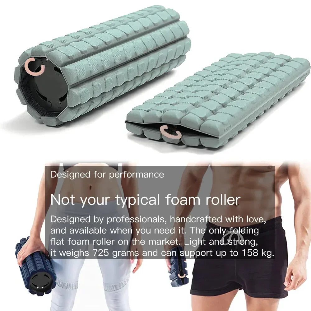 Foam Roller (Bravo-Sage): Collapsible Travel Foam Roller for Pain Relief, Workout Muscle Recovery, Back Massager