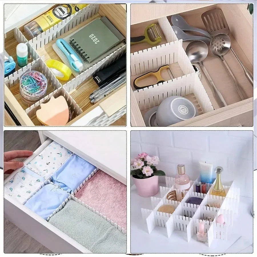 Adjustable Plastic Space separation tool Desk and Drawer Organizer Dividers PP Material Storage System for Office Dorm Home