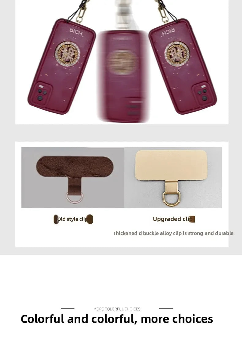 Fashion Women Phone Lanyard High‑Texture Decor Phone Chain Portable Anti‑Lost Mobile Strap for iPhone Smartphone