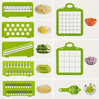 14 in 1 Multifunctional Vegetable Chopper Onion Chopper Handle Food Grate Food Chopper Kitchen Vegetable Slicer Dicer Cut