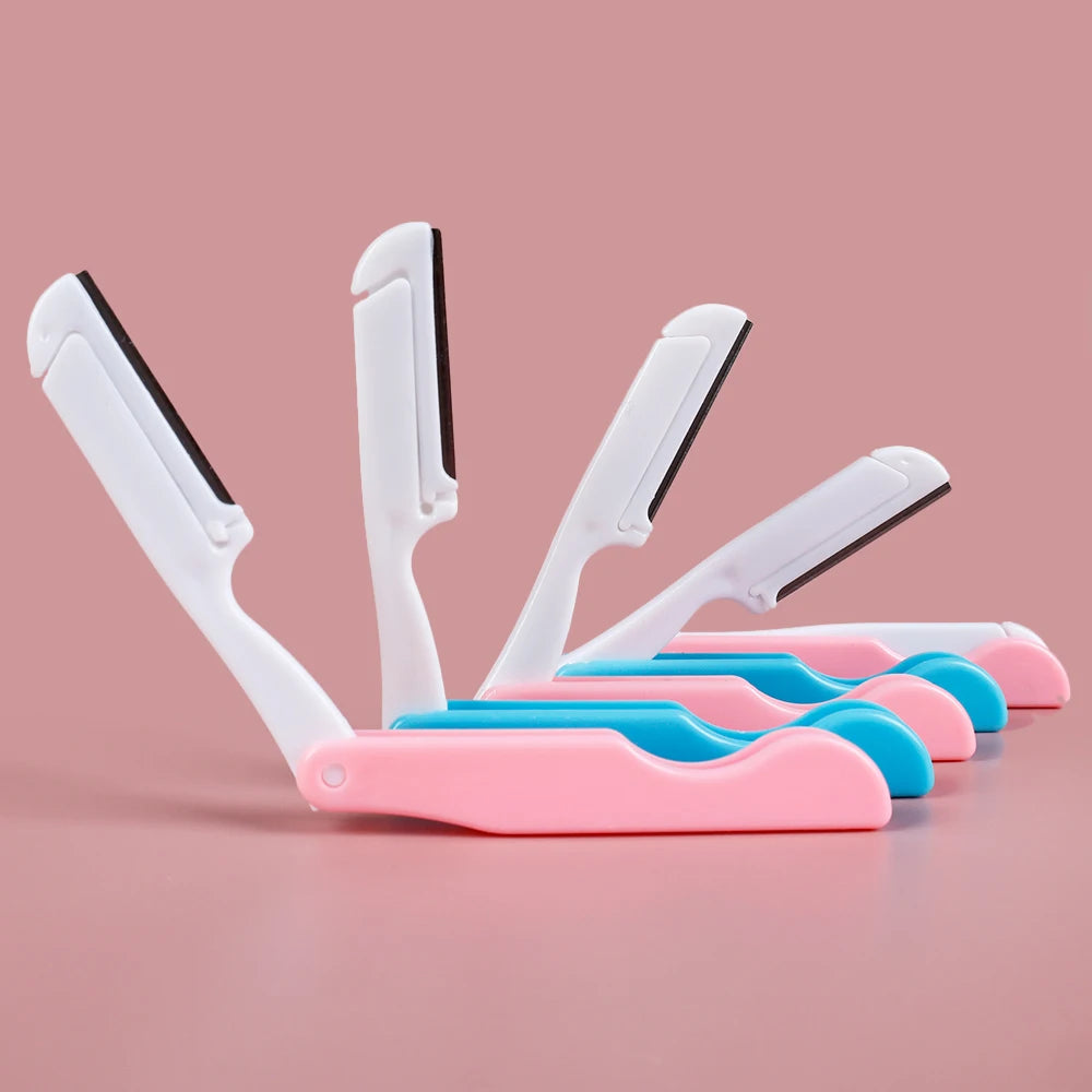 Double-ended Eyebrow Trimmer Blade Safe Professional Folding Eyebrow Knife Face Hair Removal Scraper Shaver Makeup Beauty Tools