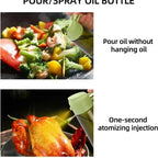 Olive Oil Dispenser Plastic Bottle for Kitchen Gadgets Air Fryer Accessories Olive Oil Sprayer Cooking Light-Blocking Dark Green