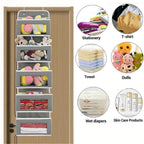 5-Shelf Hanging Storage Organizer - Behind Door Anti-Tilt 5 Large Capacity Pockets Suitable for Bedroom Bathroom