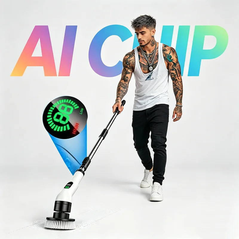 Electric Spin Scrubber, Bathroom Cordless Cleaning Brush Power Scrubber with  Replaceable Brush Heads, Electric Cleaning Brush