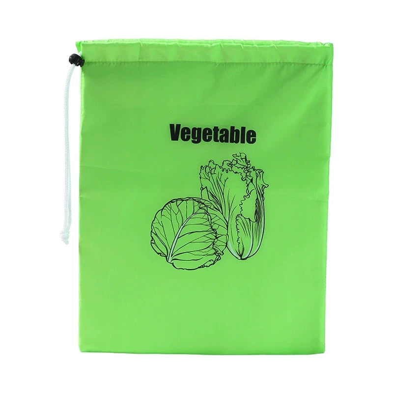 1pc Fruit Vegetables Storage Bag Drawstring Bag for Refrigerator Freshness Travel Storage Insulated Aluminum Film Bag