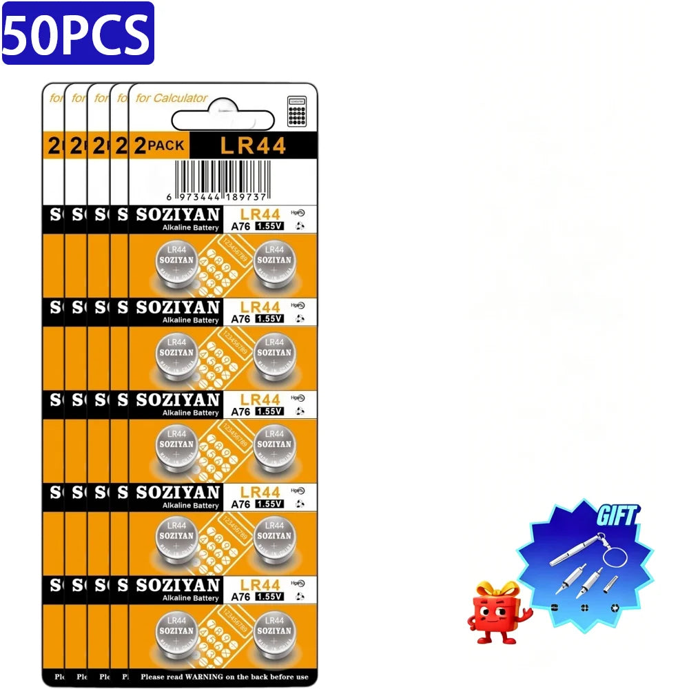NEW 50-100pcs LR44 AG13 160mAh Button Cell Battery 1.5V 357 SR44 LR1154 Button Batteries For Watch Calculator Toy Remote Coin Cell