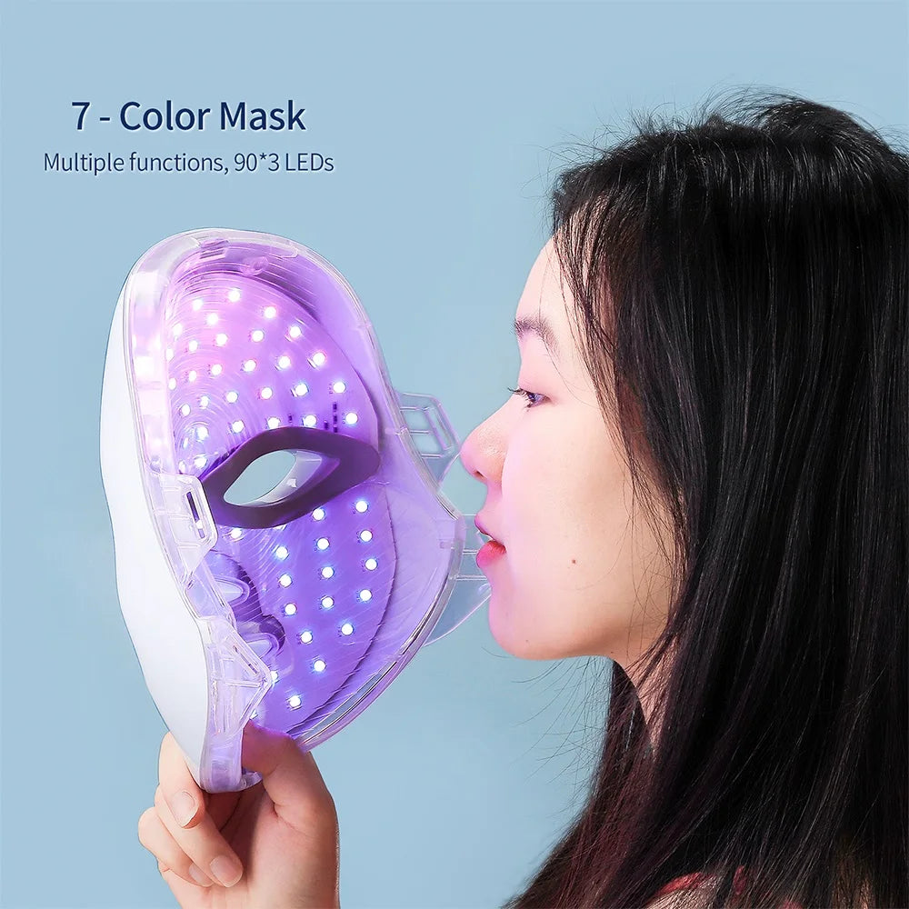 Wireless LED Mask 7 Color LED Face Mask Photon Skin Firming Anti Aging Rejuvenation Beauty Mask Machine