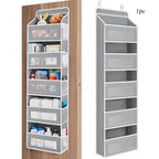 5-Shelf Hanging Storage Organizer - Behind Door Anti-Tilt 5 Large Capacity Pockets Suitable for Bedroom Bathroom