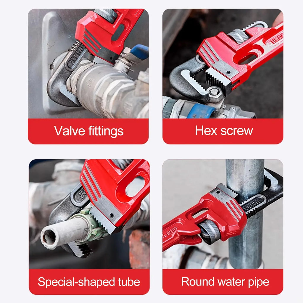 Heavy Duty Adjustable Pipe Wrench Multi-function Large Opening Plumbing Wrench  Steel Pipe Tool for Home Motorcycle Maintenance
