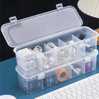 Transparent Data Cable Organizer Case Classification Dustproof Card Organizer with Lid Clutter Collection Box for Office Home