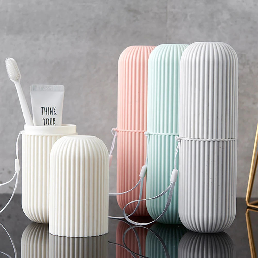 1Pc Portable Toothbrush Cup Bathroom Toothpaste Holder Storage Case Box Organizer Travel Toiletries Storage Cup New Creative 1Pc