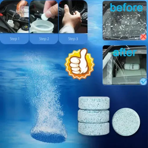 Auto Window Cleaning Detergent Care Tool Solid Wiper Fine Concentrated Effervescent Tablets Car Windshield Glass Cleaner