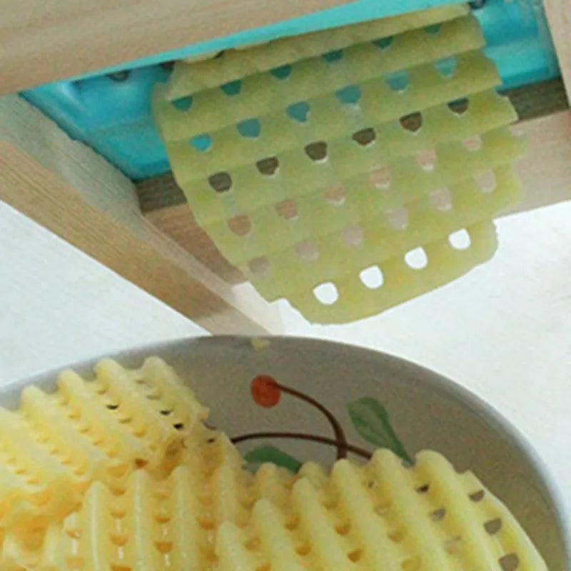 Fries Grid Stainless Potato Grid Steel Potato Kitchen Wooden Home Chip Shred Potato Vegetable Cutter Grater Slicer or Hand Guard