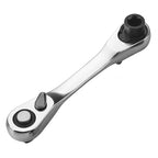 XMAO Compact Ratchet Wrench, 1/4 Inch Square Drive and Hex Bit Holder, 72 Tooth CR-V Dual Head Tool for Small Fastener Repair