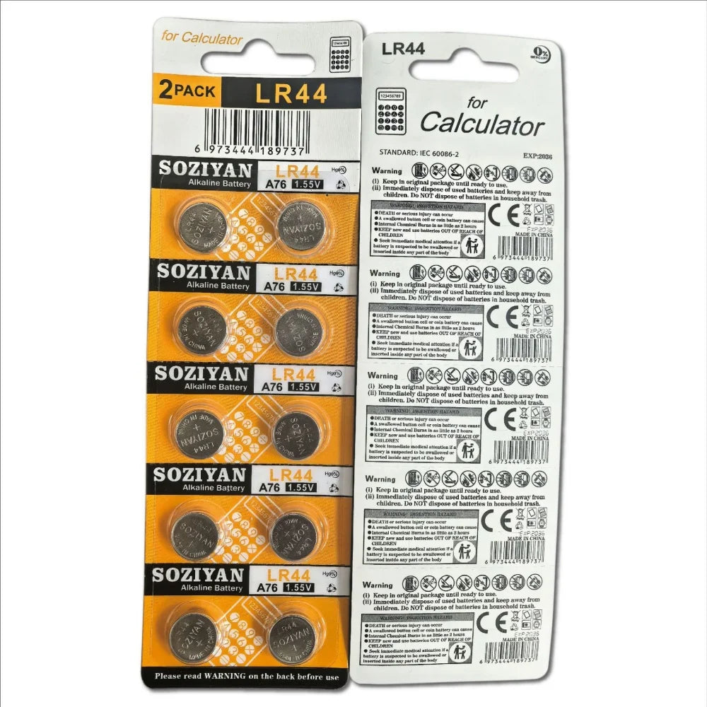 NEW 50-100pcs LR44 AG13 160mAh Button Cell Battery 1.5V 357 SR44 LR1154 Button Batteries For Watch Calculator Toy Remote Coin Cell