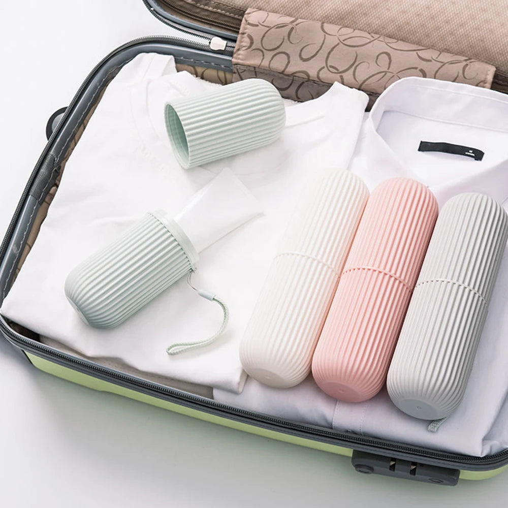 1Pc Portable Toothbrush Cup Bathroom Toothpaste Holder Storage Case Box Organizer Travel Toiletries Storage Cup New Creative 1Pc