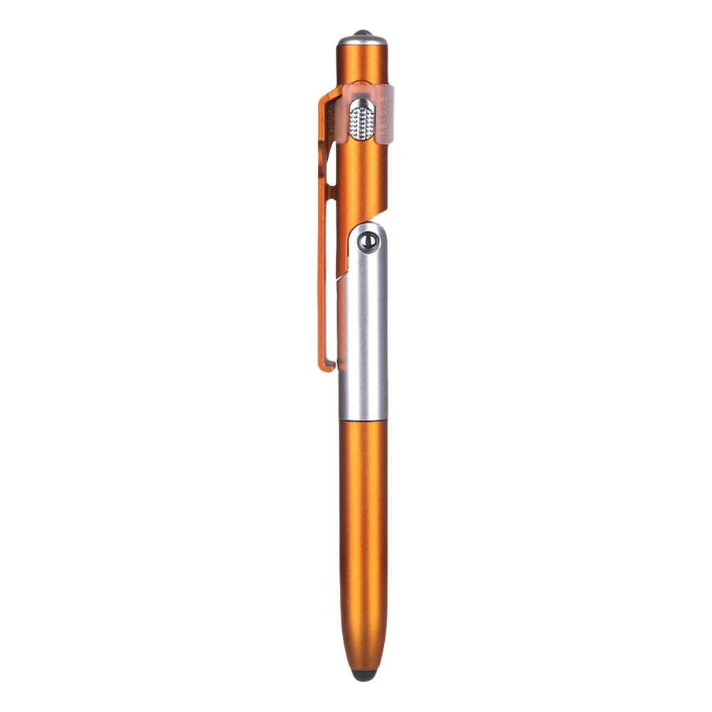 4 In 1 Multifunction Ballpoint Pen with LED Light Folding Phone Holder Multi-Function Touch Pen Black Ink Pen for Office Workers