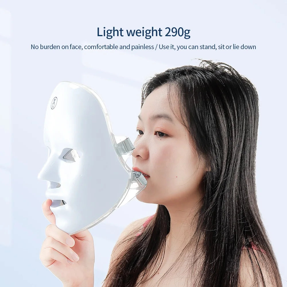 Wireless LED Mask 7 Color LED Face Mask Photon Skin Firming Anti Aging Rejuvenation Beauty Mask Machine