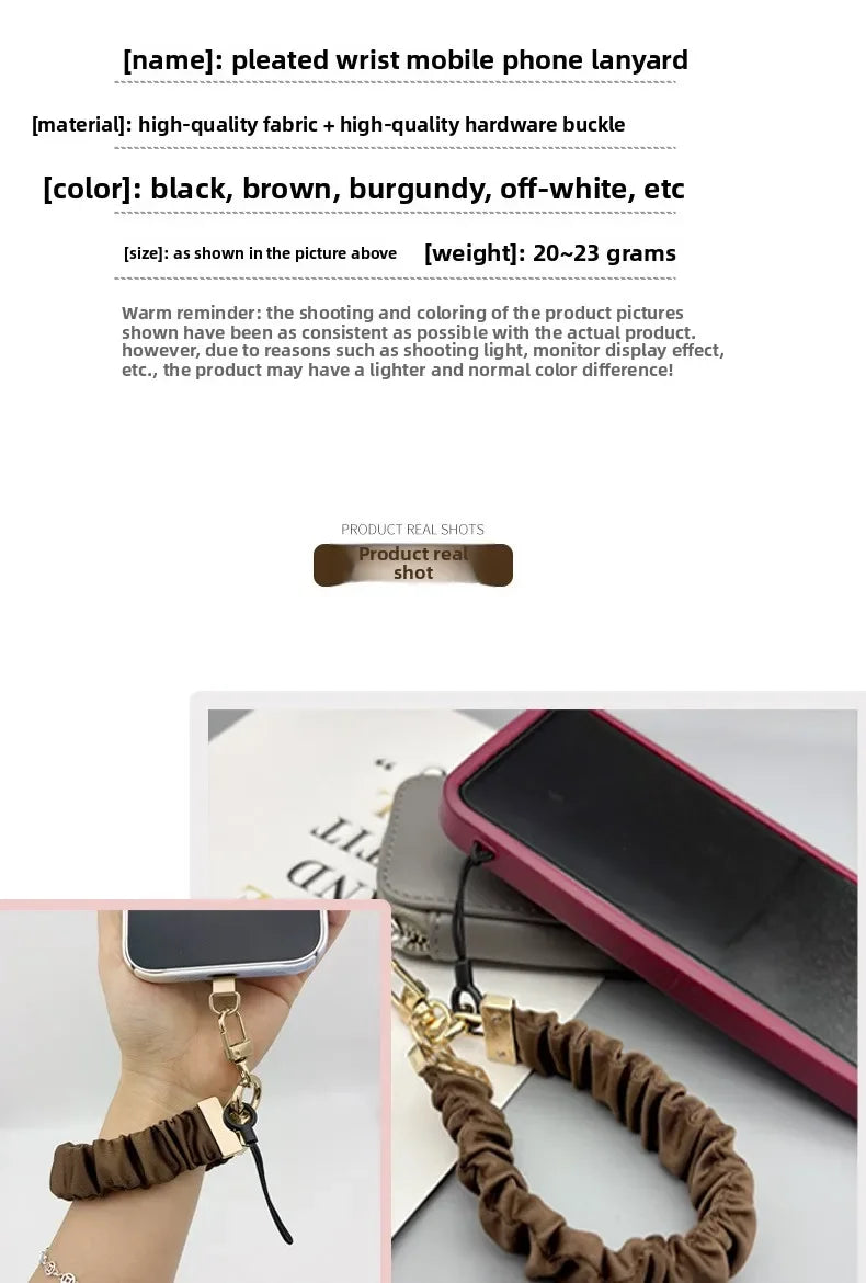 Fashion Women Phone Lanyard High‑Texture Decor Phone Chain Portable Anti‑Lost Mobile Strap for iPhone Smartphone