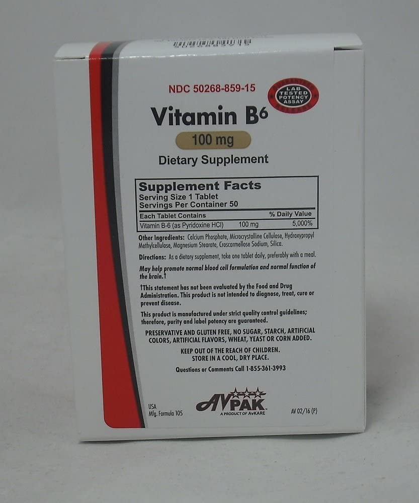 VITAMIN B6 100MG TAB 50 (5X10) UD