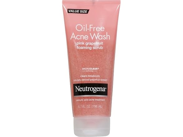 Neutrogena Oil Free Pink Grapefruit Acne Face Wash with Vitamin C, Travel Size