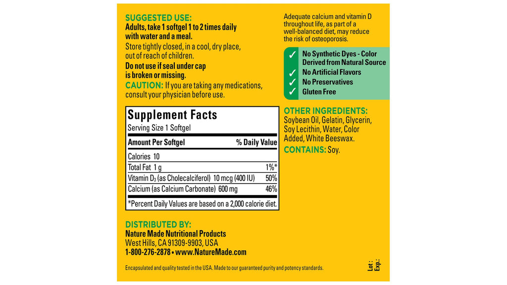 NB CALCIUM/VIT D GC600MG-500U 100