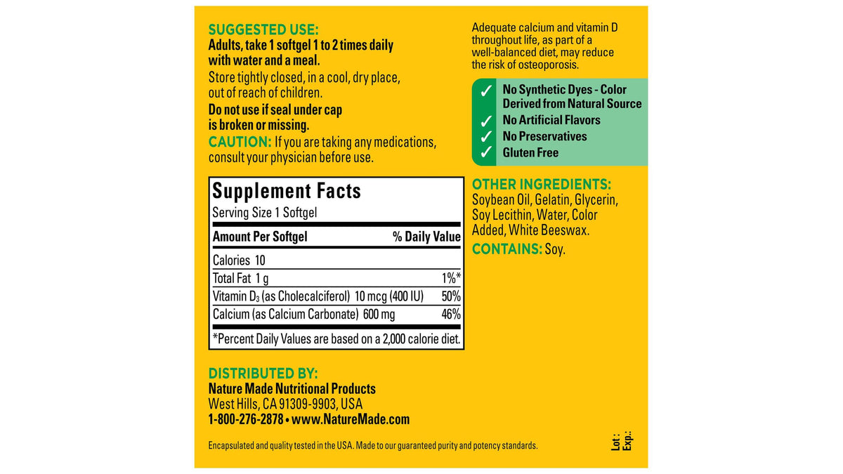 NB CALCIUM/VIT D GC600MG-500U 100