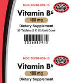 VITAMIN B6 100MG TAB 50 (5X10) UD